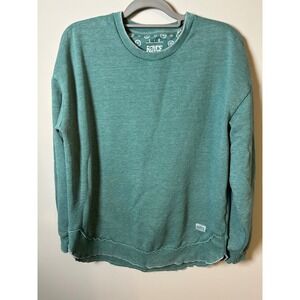 Royce Apparel Green Heathered Raw Hem Tulip Sweatshirt Large L